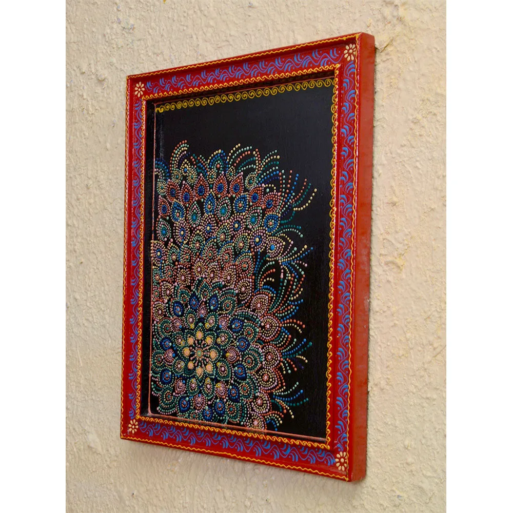 Floral Intricate Traditional Art Framed Wooden Wall Panel