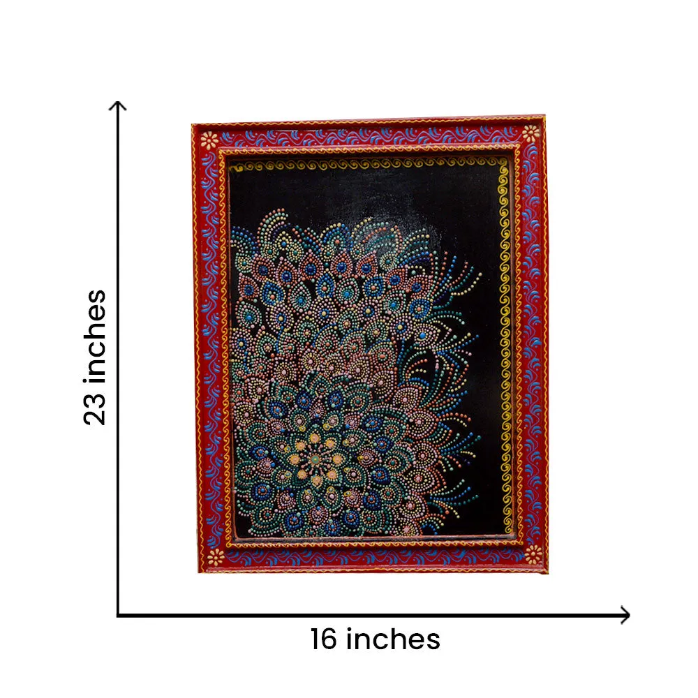 Floral Intricate Traditional Art Framed Wooden Wall Panel