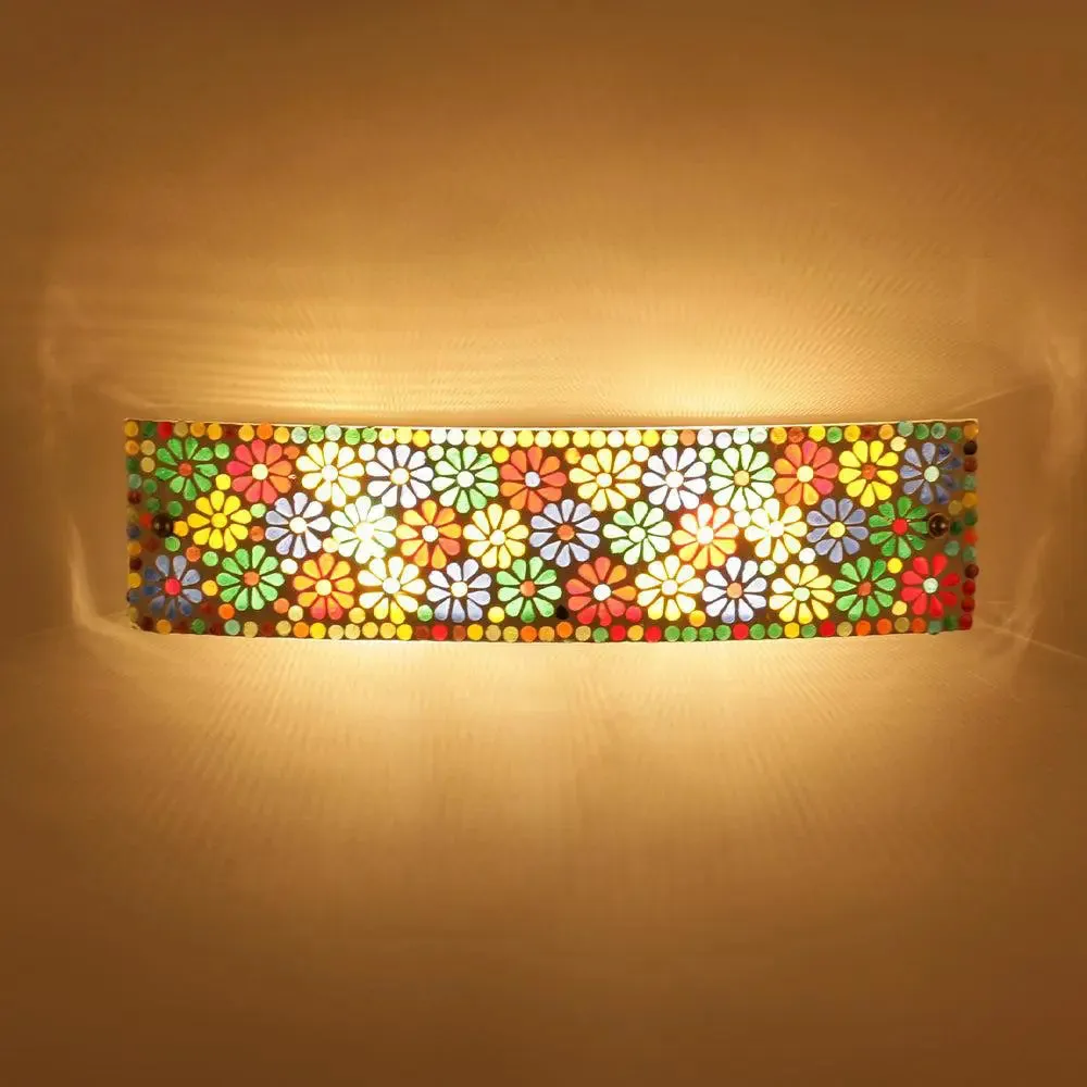 Floral Pattern Multicolor Bathroom Light