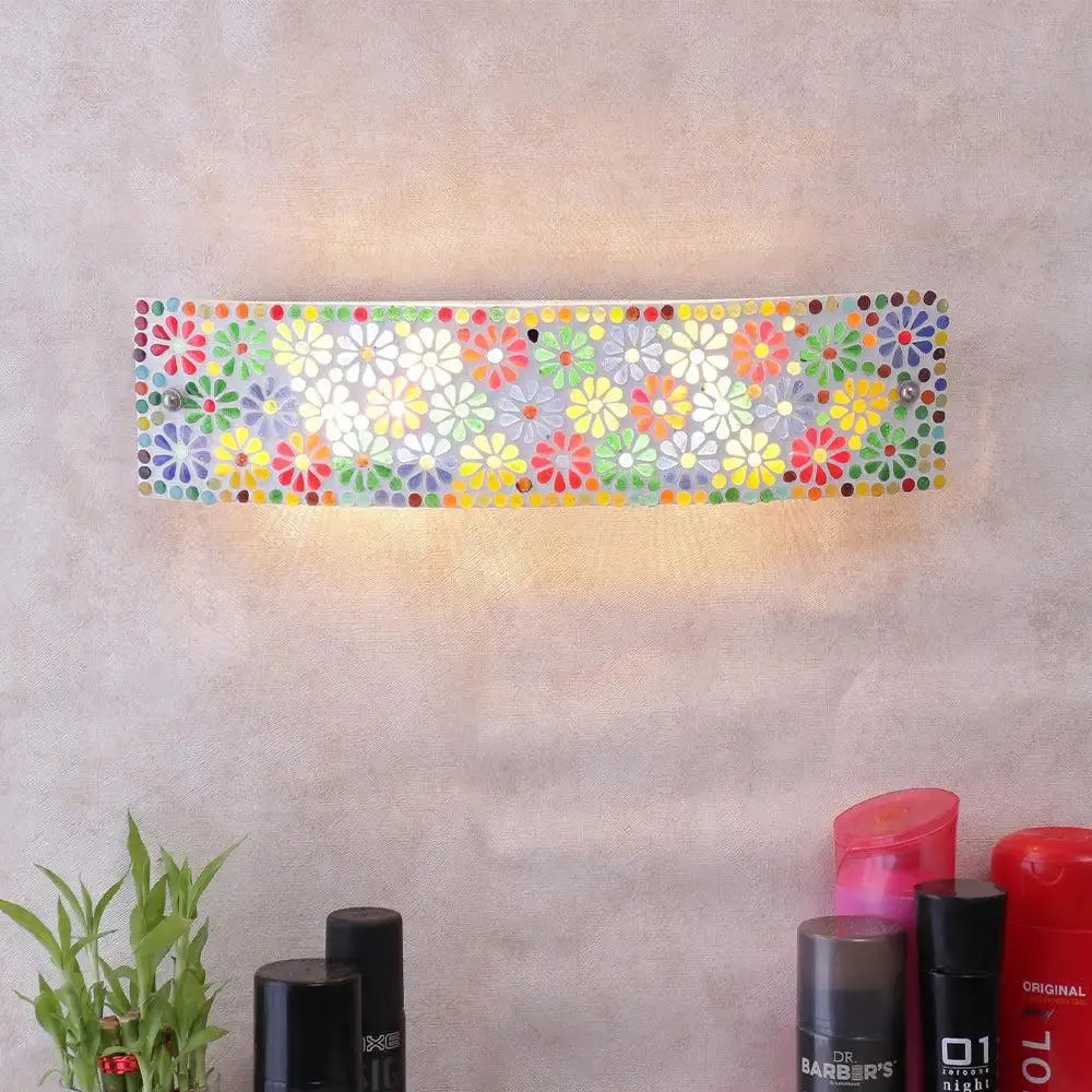 Floral Pattern Multicolor Bathroom Light
