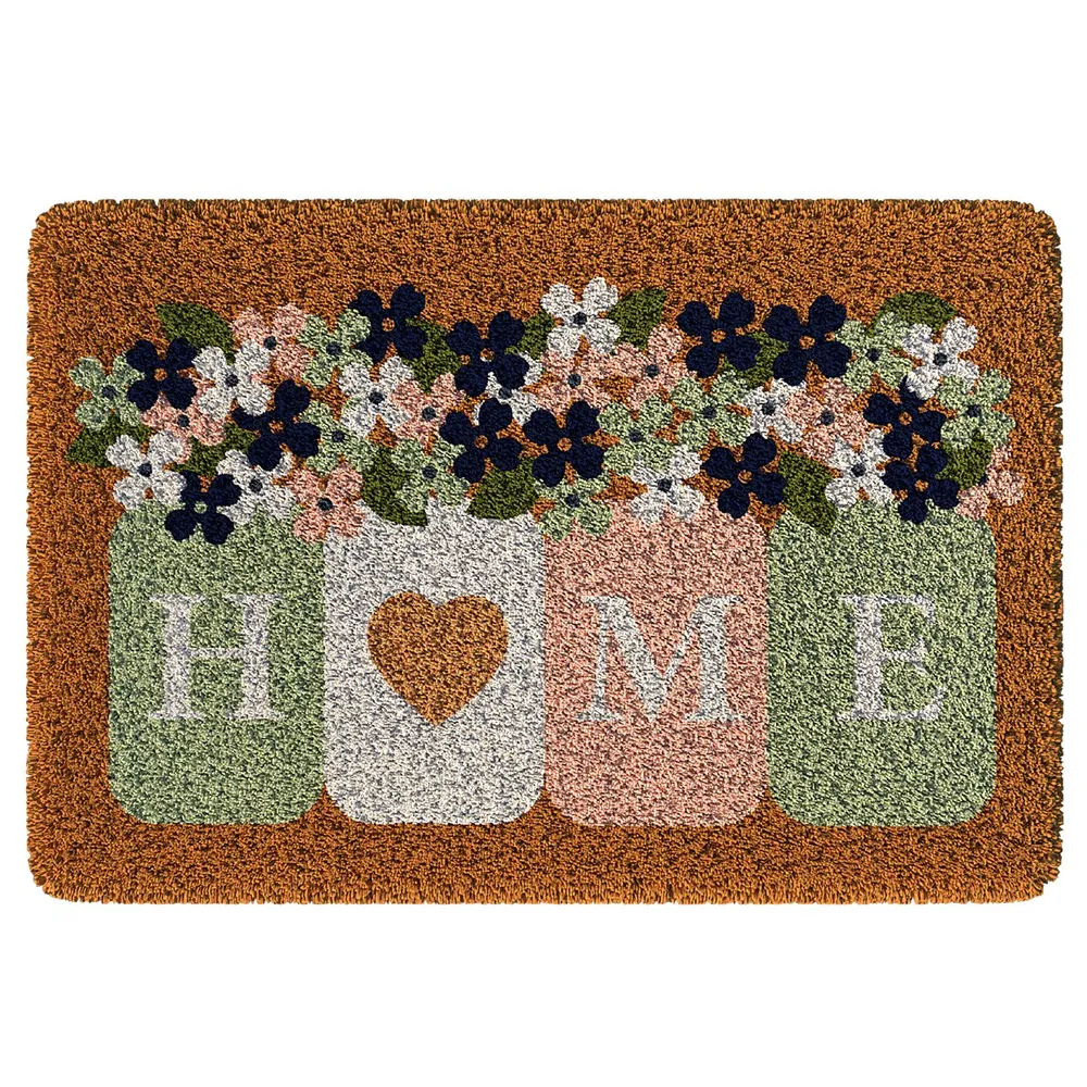 Floral Patterned Woolen Door Mat