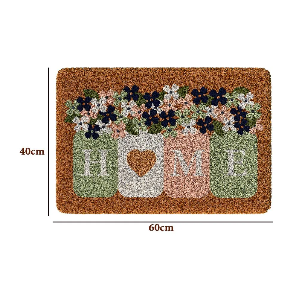 Floral Patterned Woolen Door Mat