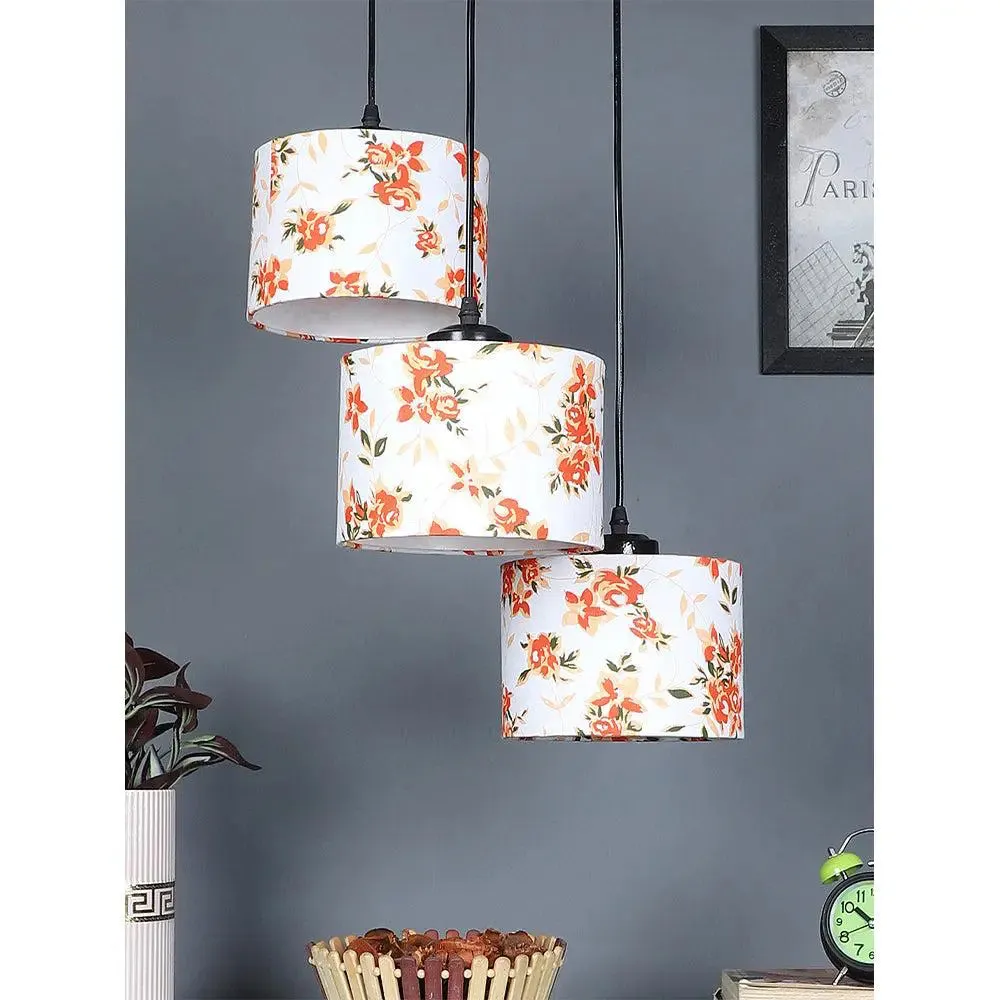 Floral Print Multicolor Cluster Hanging Light