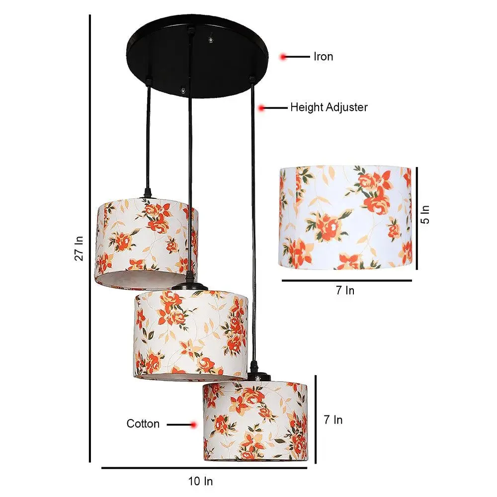 Floral Print Multicolor Cluster Hanging Light
