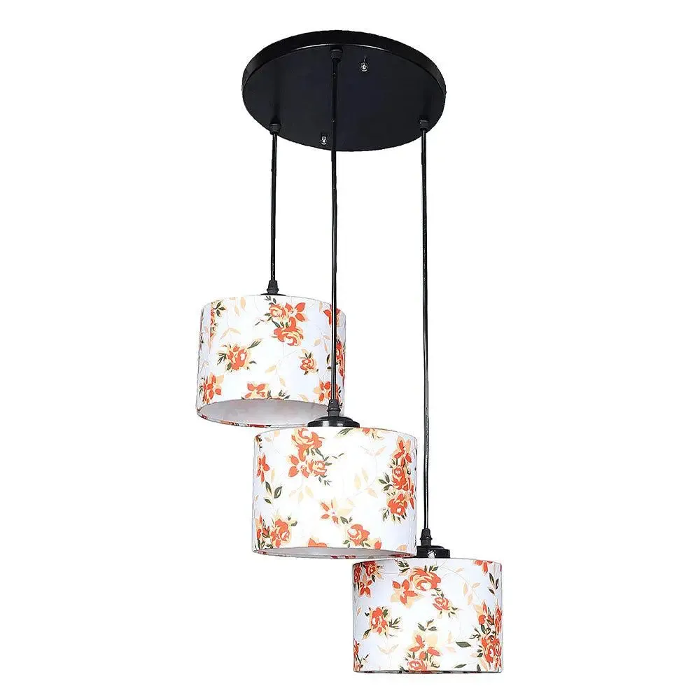 Floral Print Multicolor Cluster Hanging Light