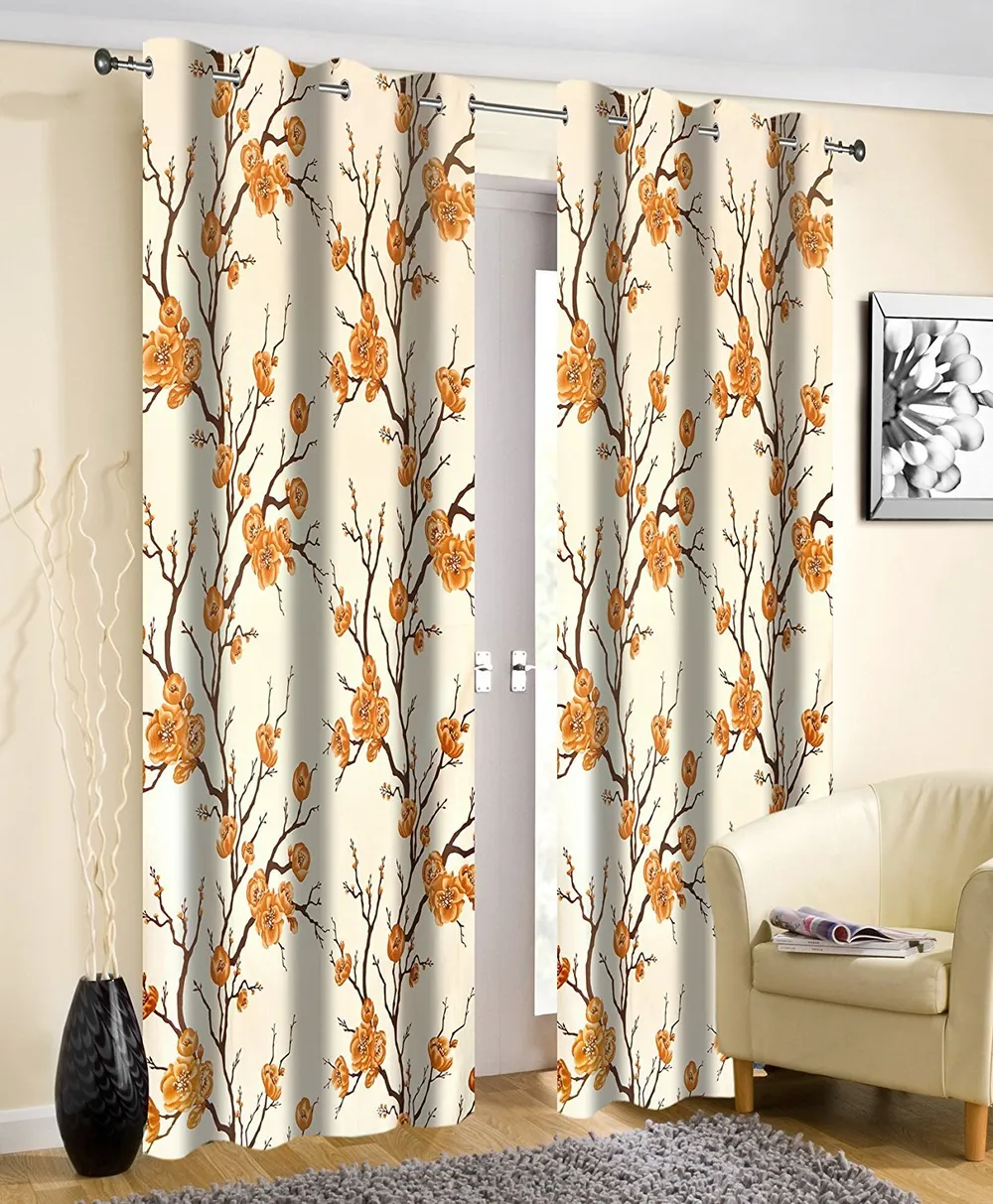 Floral Printed Door-Window Curtain For Home Decor