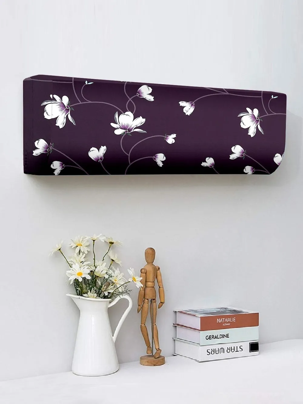 Floral Printed Purple Split Ac Cover 1 Ton