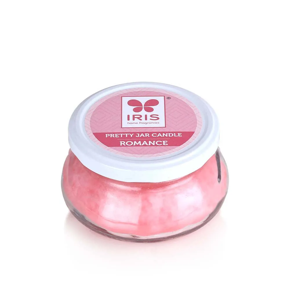 Floral Scented Glass Matki Candle Jar with a Lid- Pink