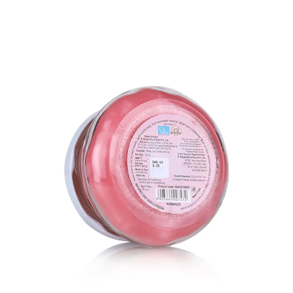 Floral Scented Glass Matki Candle Jar with a Lid- Pink