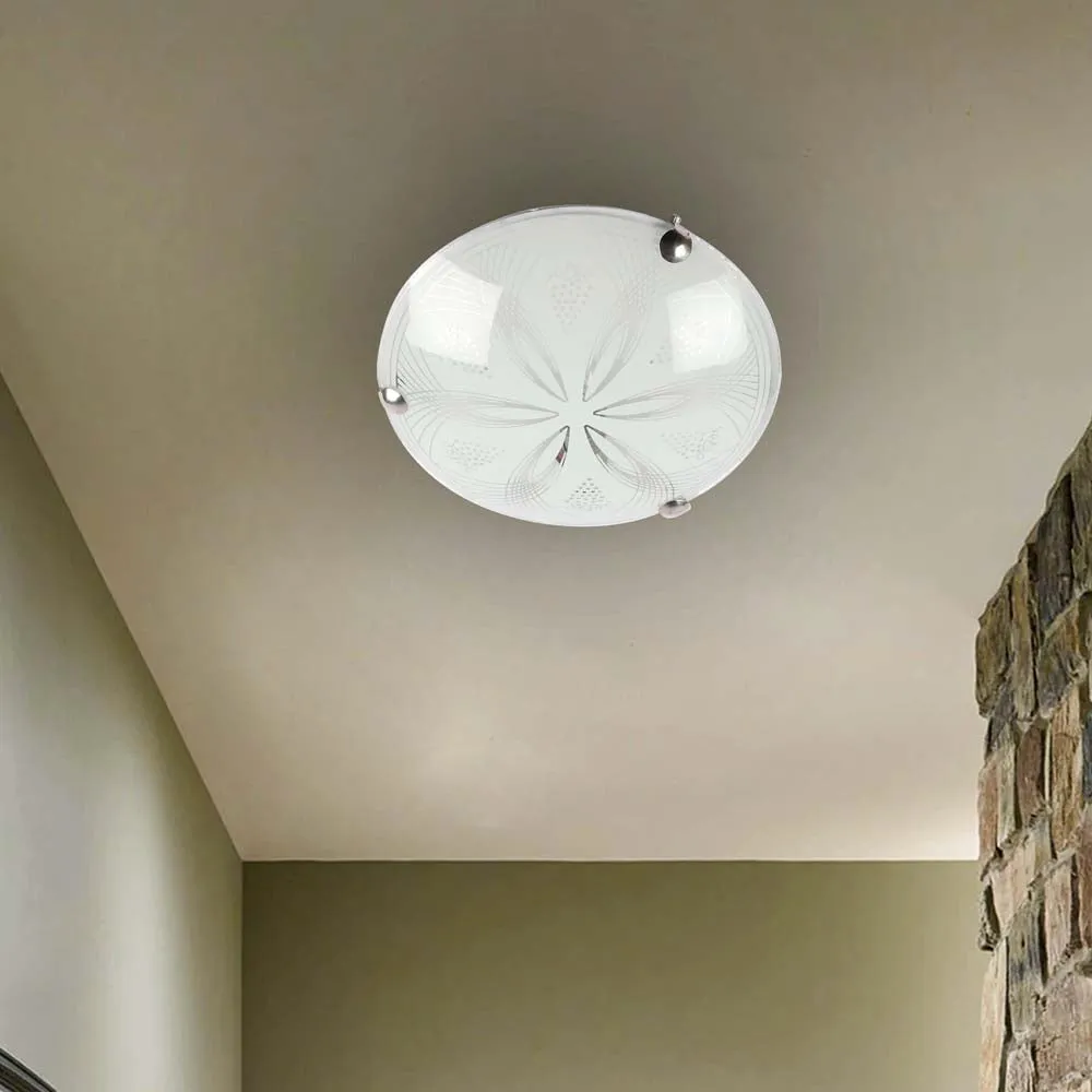 Floral Textured Warm Flush Mount Light