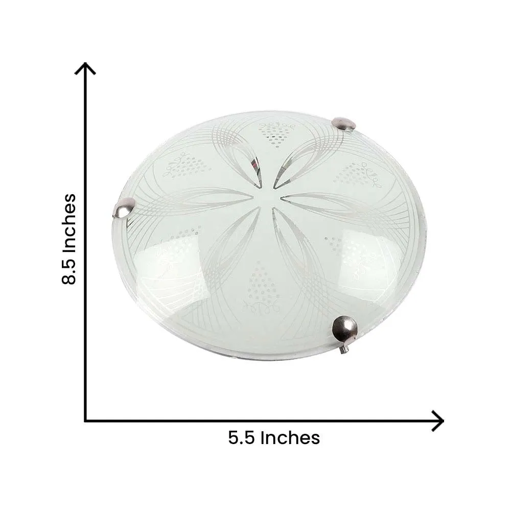 Floral Textured Warm Flush Mount Light