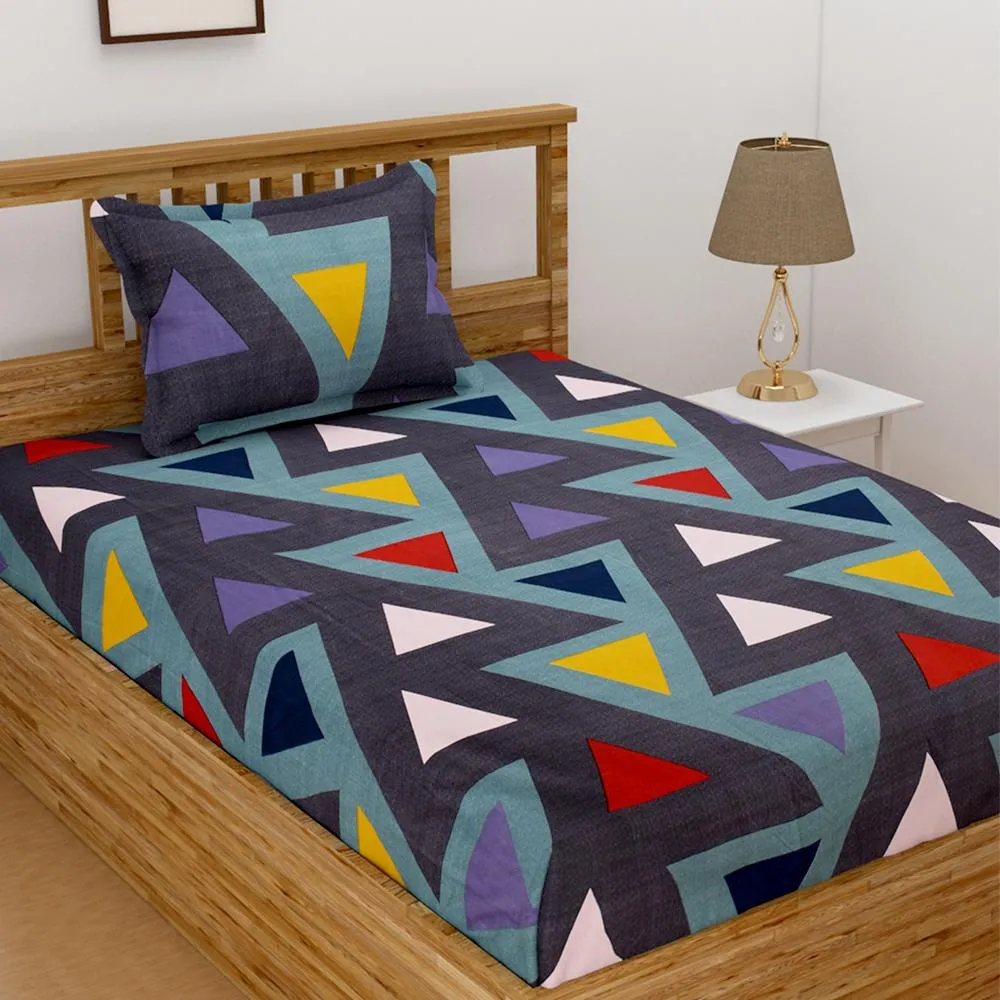 Florida Polycotton Double Bed Sheet with Pillow Cover Queen