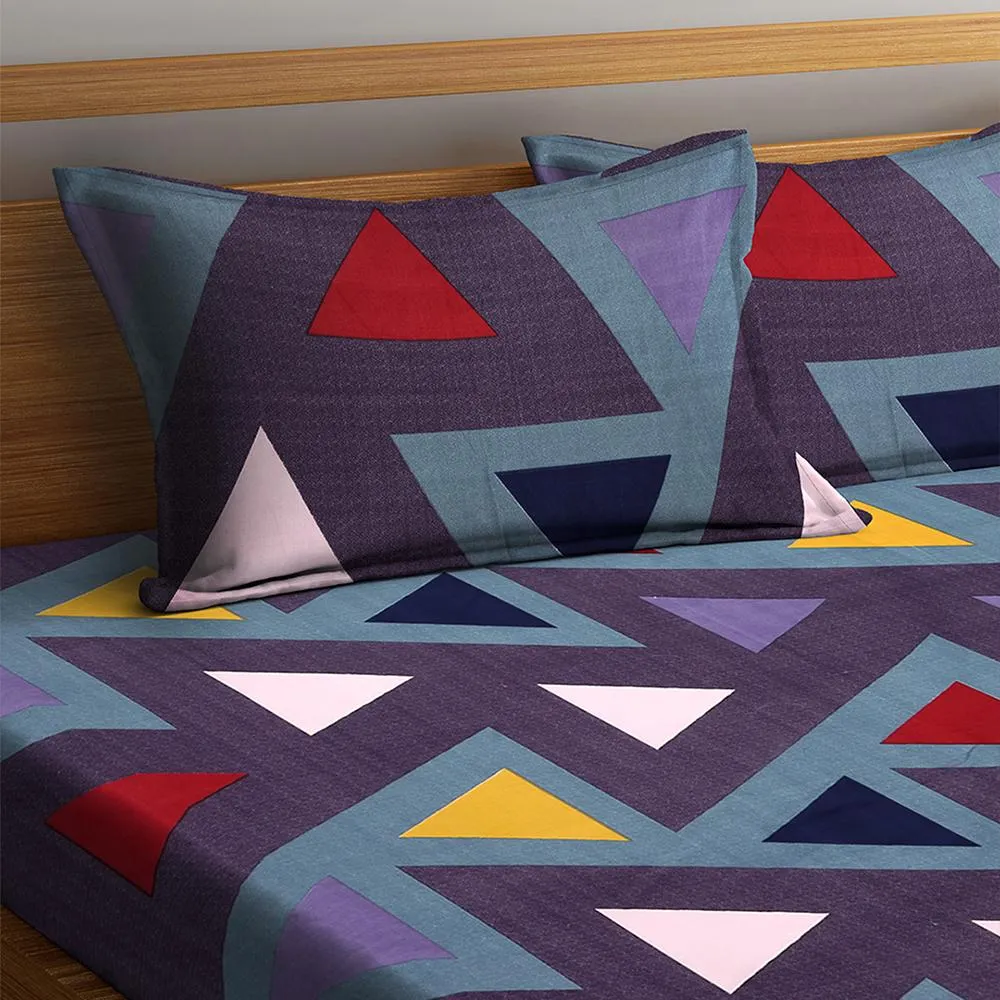 Florida Polycotton Double Bed Sheet with Pillow Cover Queen