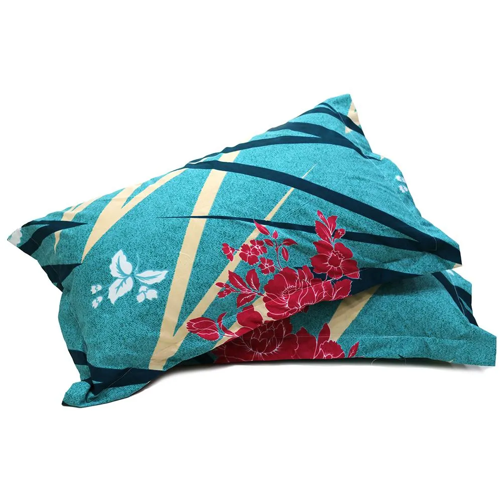 Florida Polycotton Double Bed Sheet with Pillow Covers Queen