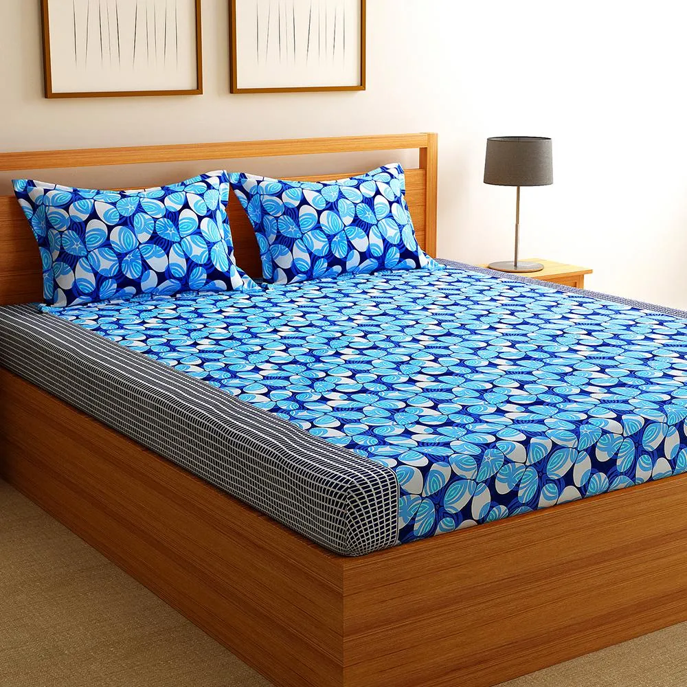 Florida Polycotton Double Bedsheet with Pillow Cover