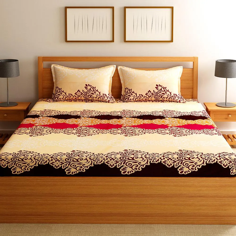 Florida Polycotton Double Bedsheet with Pillow Cover
