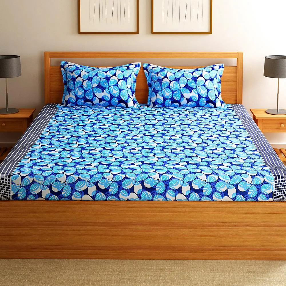 Florida Polycotton Double Bedsheet with Pillow Cover