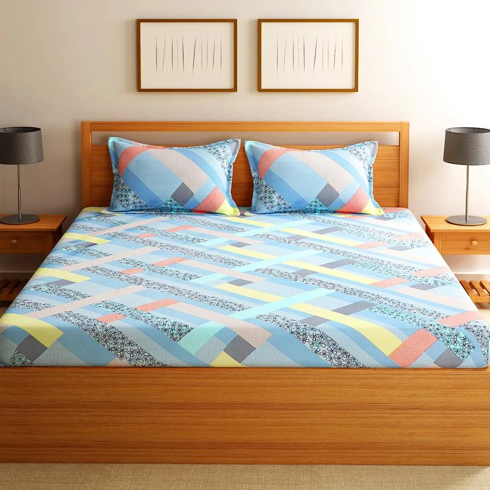 Florida Polycotton Double Bedsheet with Pillow Cover