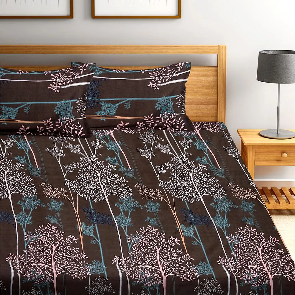 Florida Polycotton Double Bedsheet with Pillow Cover Queen