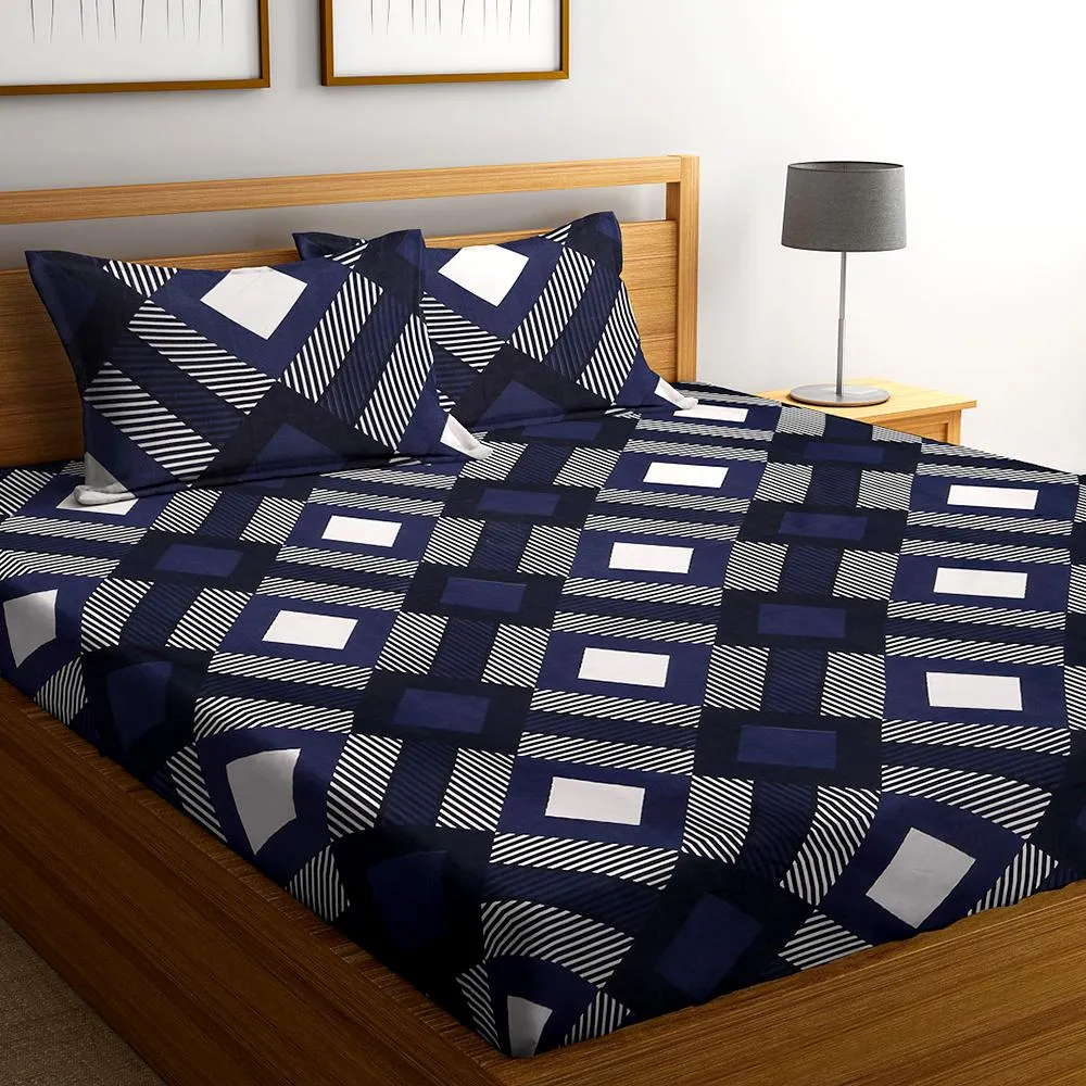 Florida Polycotton Double Bedsheet with Pillow Cover Queen