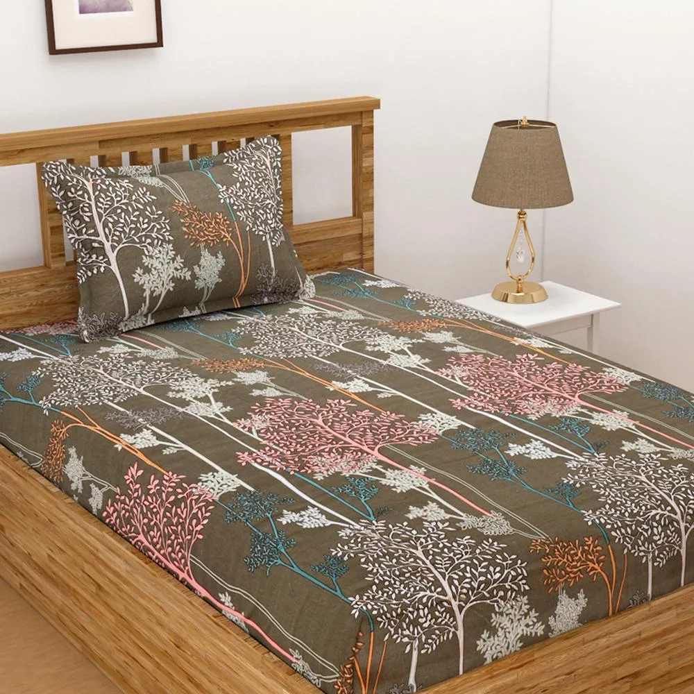 Florida Polycotton Double Bedsheet with Pillow Cover Queen
