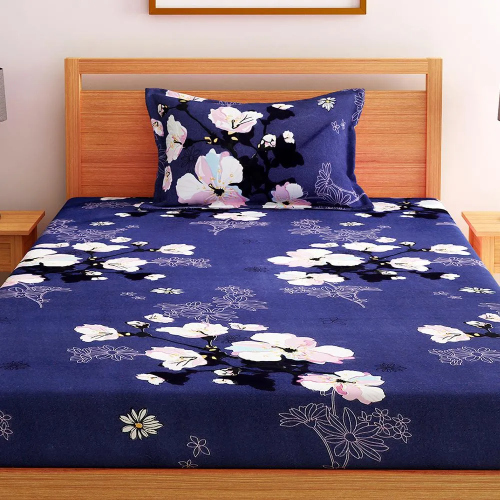 Florida Polycotton Single Bedsheet with Pillow Cover