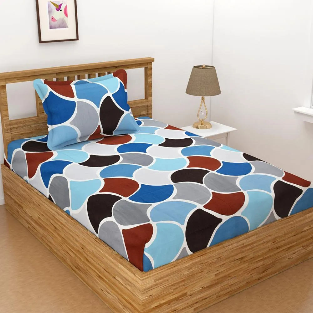 Florida Polycotton Single Bedsheet with Pillow Cover