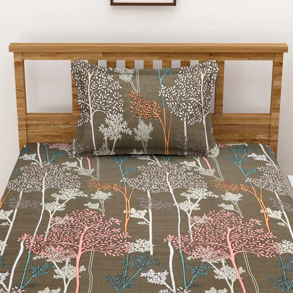 Florida Polycotton Single Bedsheet with Pillow Cover