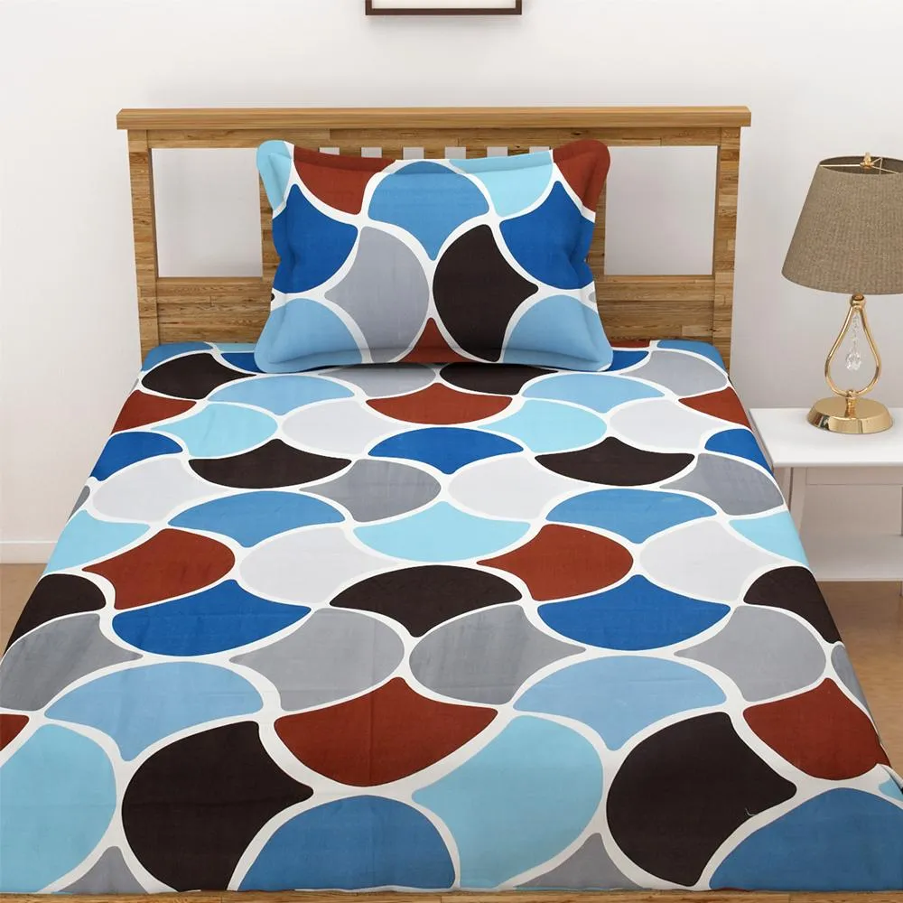 Florida Polycotton Single Bedsheet with Pillow Cover