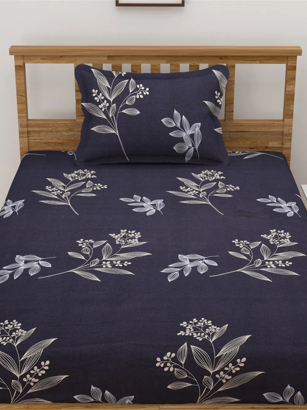 Florida Polycotton Single Bedsheet with Pillow Cover Single