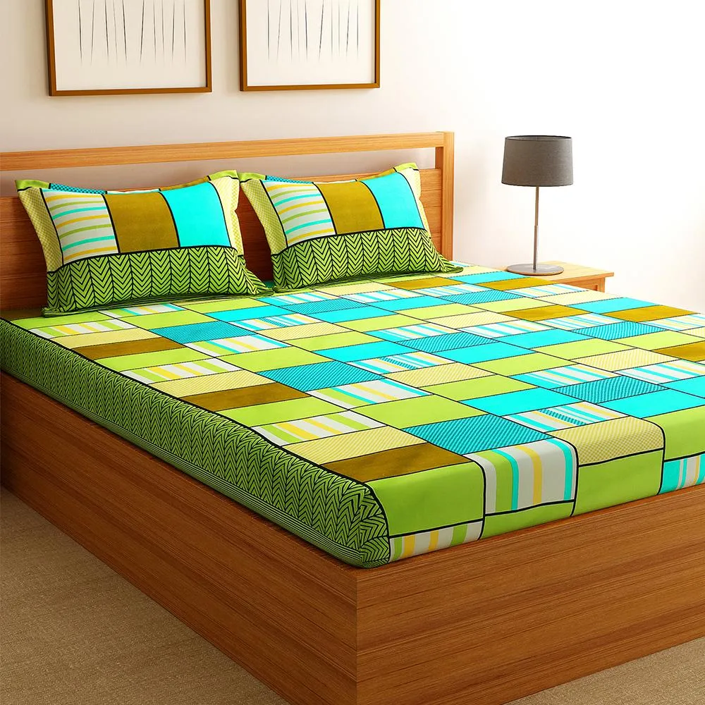 Florida Polycotton Single Bedsheet with Pillow Cover Single