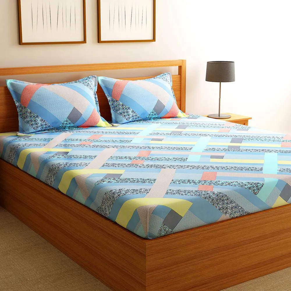 Florida Polycotton Single Bedsheet with Pillow Cover Single
