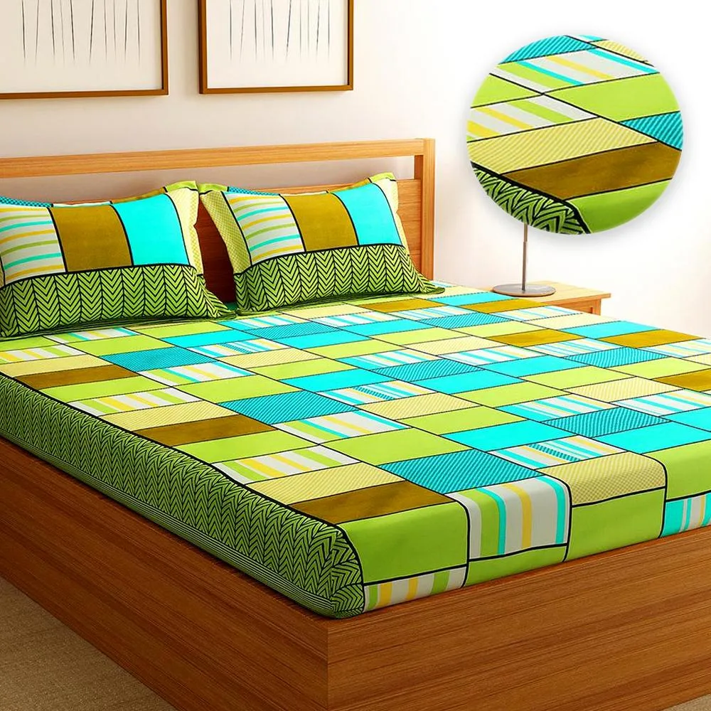 Florida Polycotton Single Bedsheet with Pillow Cover Single