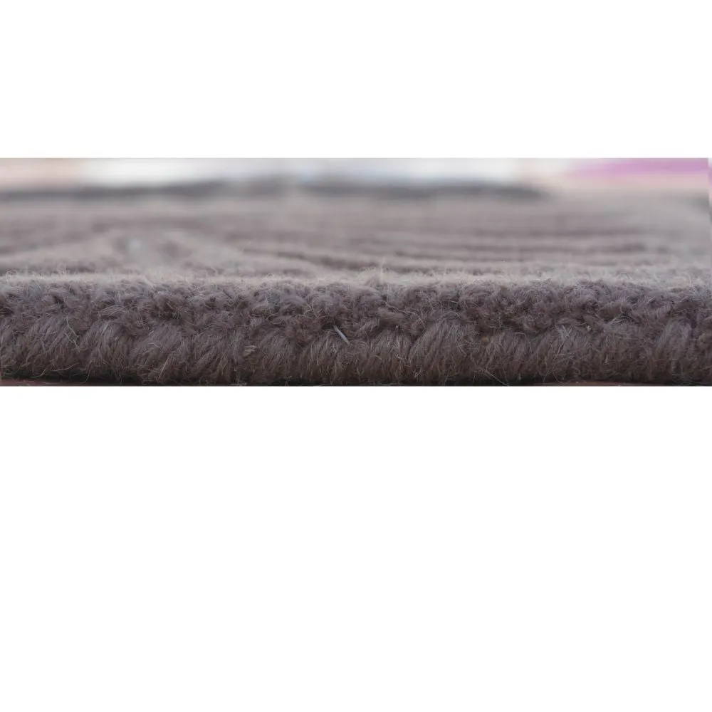 Flower Blocked Designer Purple & Brown Tufted Area Carpet 3X5ft