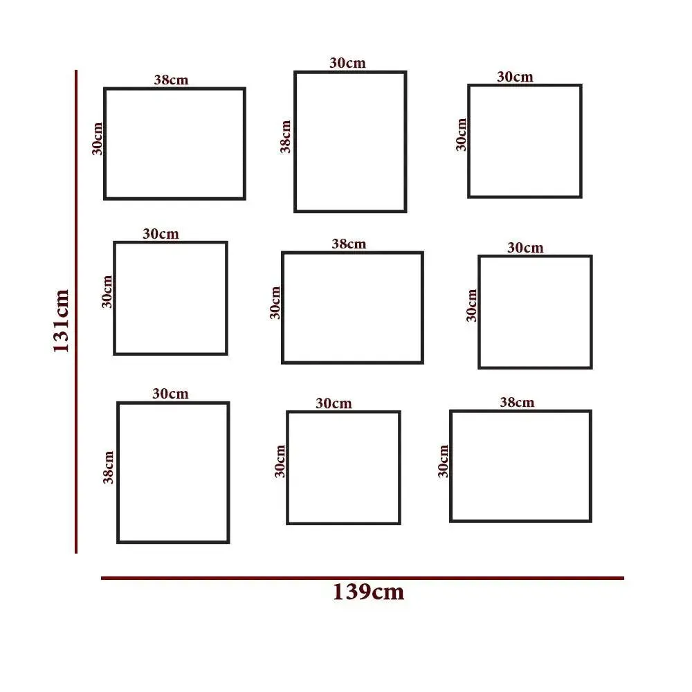 Flower Bunch Floral Wall Photo Frame Collage Set of 9
