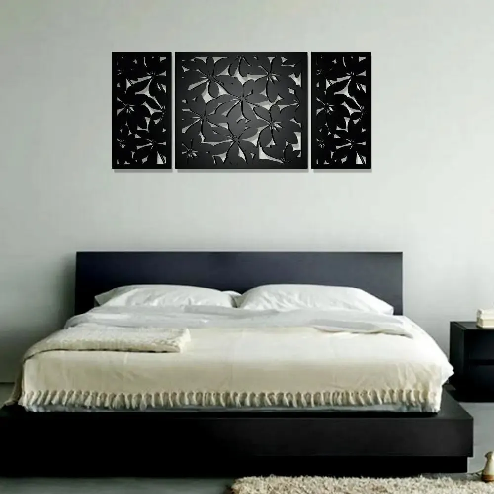 Flower Design Wooden Wall Hanging, Living Room Wooden Wall Decoration Medium(18 inch X 40 inch)
