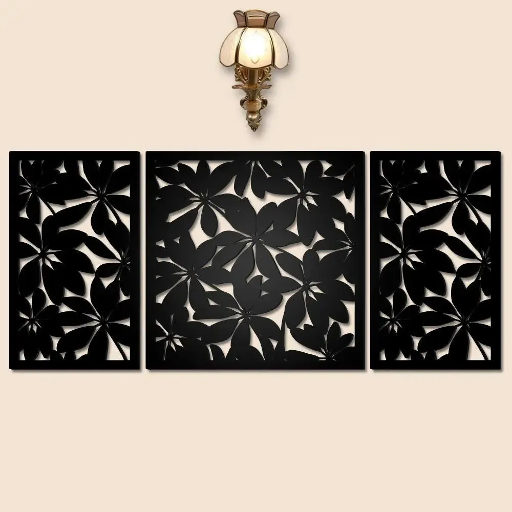 Flower Design Wooden Wall Hanging, Living Room Wooden Wall Decoration Medium(18 inch X 40 inch)