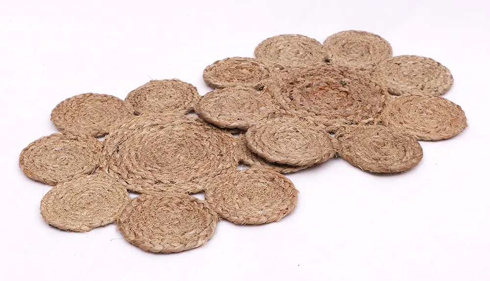 Flower Designer Jute Placemat/ Table Mat (Set of 2)