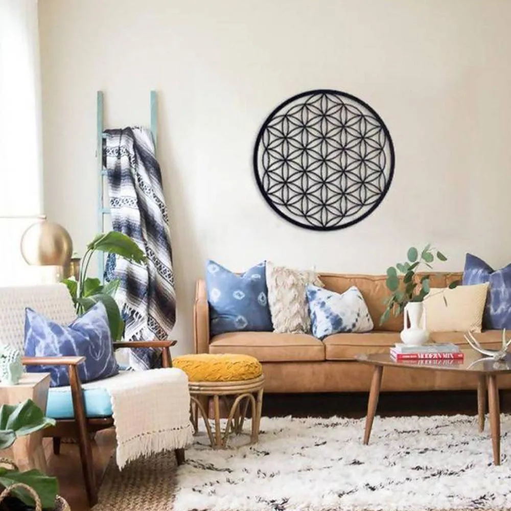 Flower of life, Geometric Metal Wall Art Set of 1