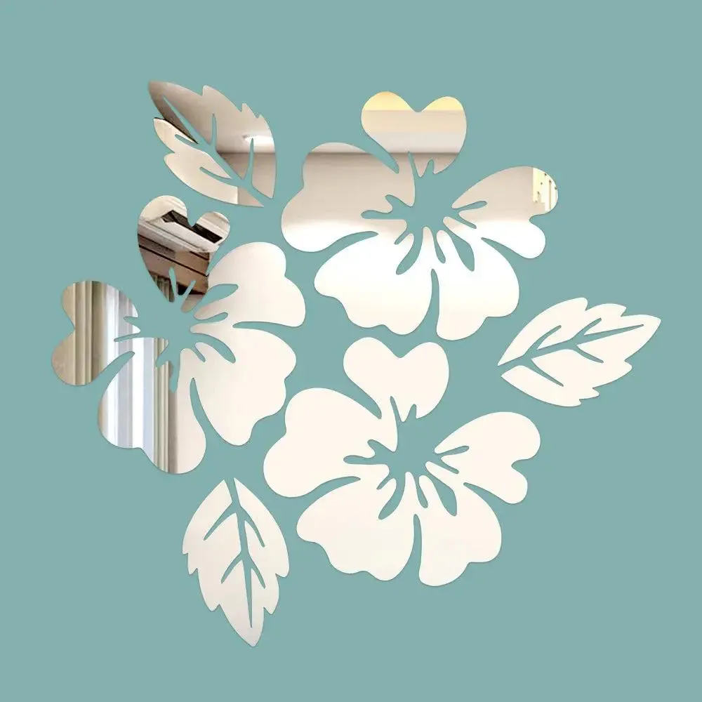 Flower-Shaped Self Adhesive Mirror Sticker for Walls