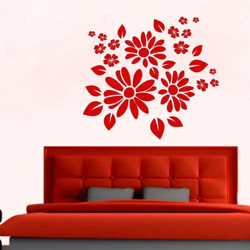 Flower Wall Sticker Premium Quality ( 90 cm X 86 cm Vinyl Home Decor )