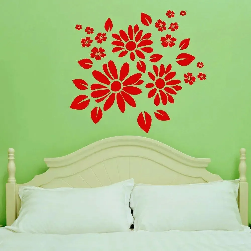 Flower Wall Sticker Premium Quality ( 90 cm X 86 cm Vinyl Home Decor )