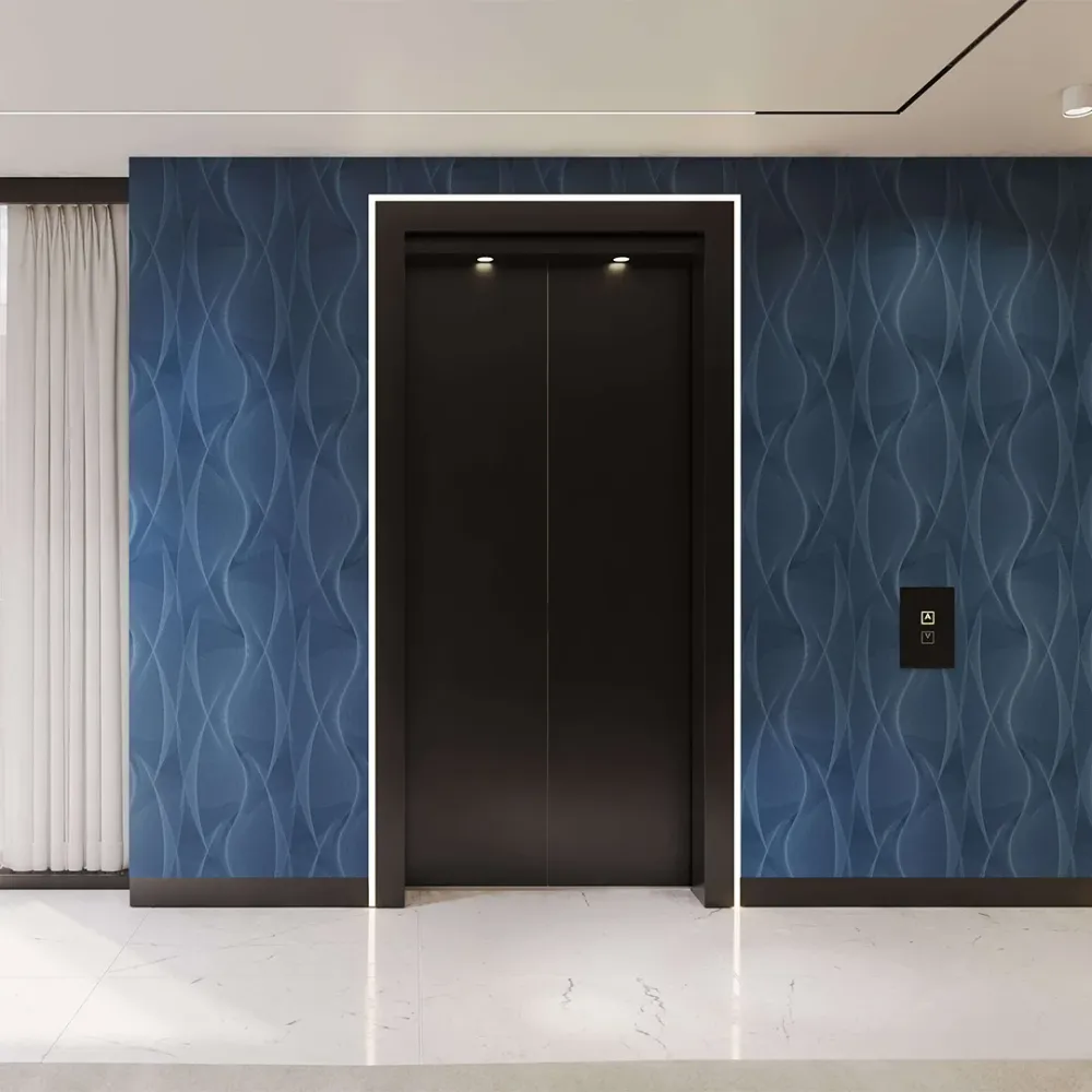 WallMantra Flowing Lines Premium Quality Wallpaper Grey