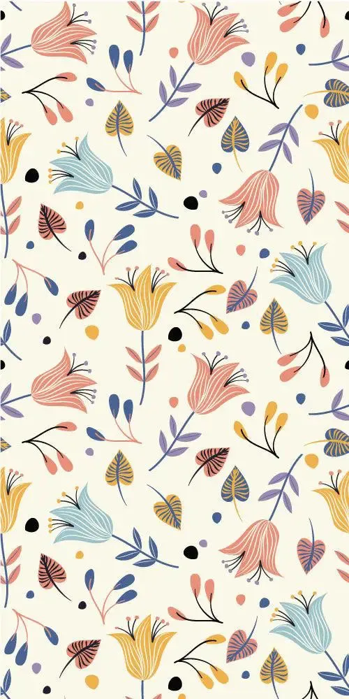 Flowy Tulips Printed Rectangle Floor Lamp