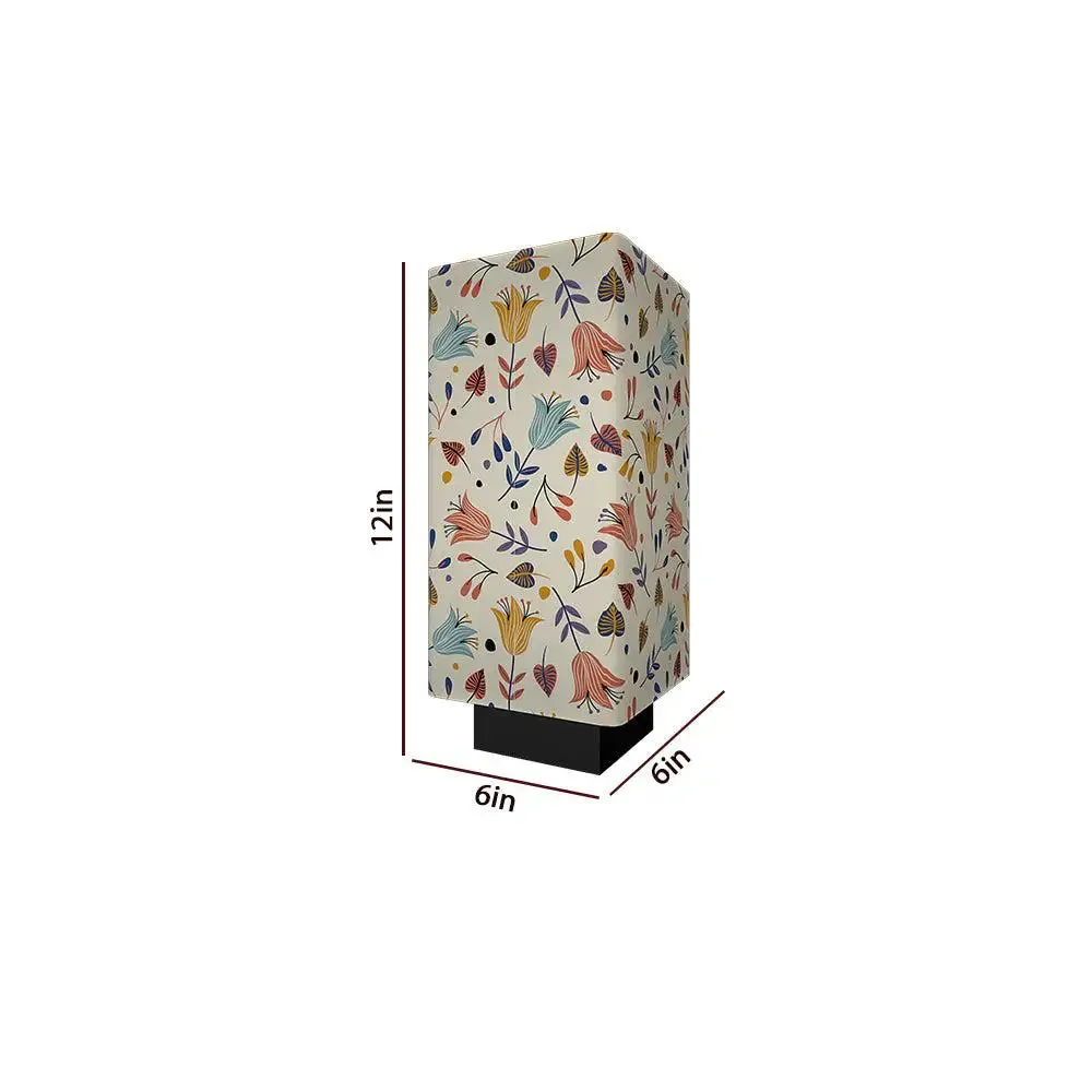 Flowy Tulips Printed Rectangle Table Lamp