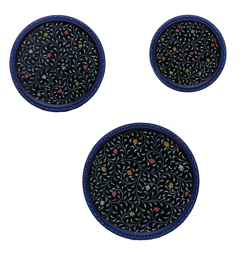 Fluorescent Blue Border Set of 3 Wallplates