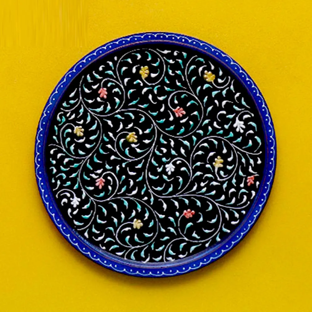 Fluorescent Blue Border Set of 3 Wallplates