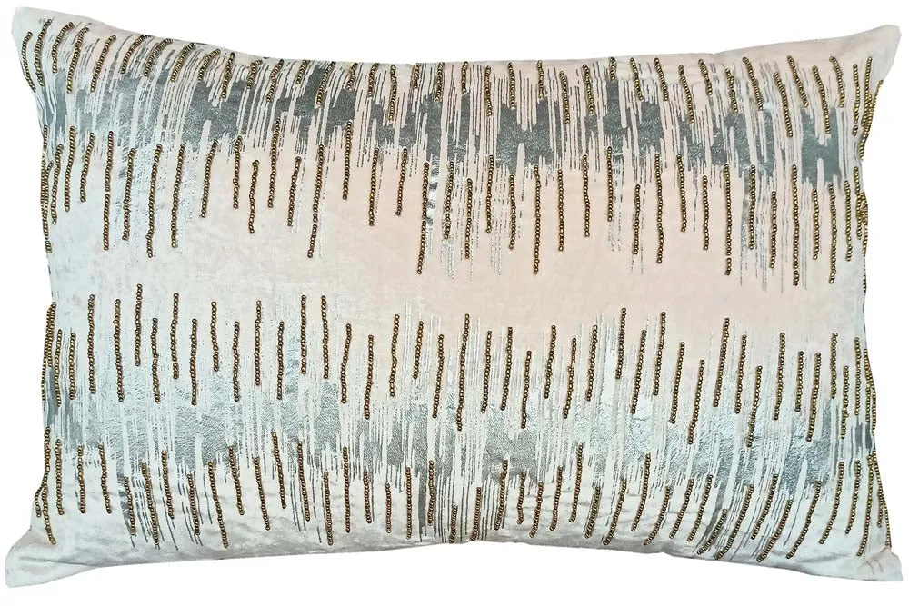 Foil Print Blush Cotton Decorative Cushion Cover