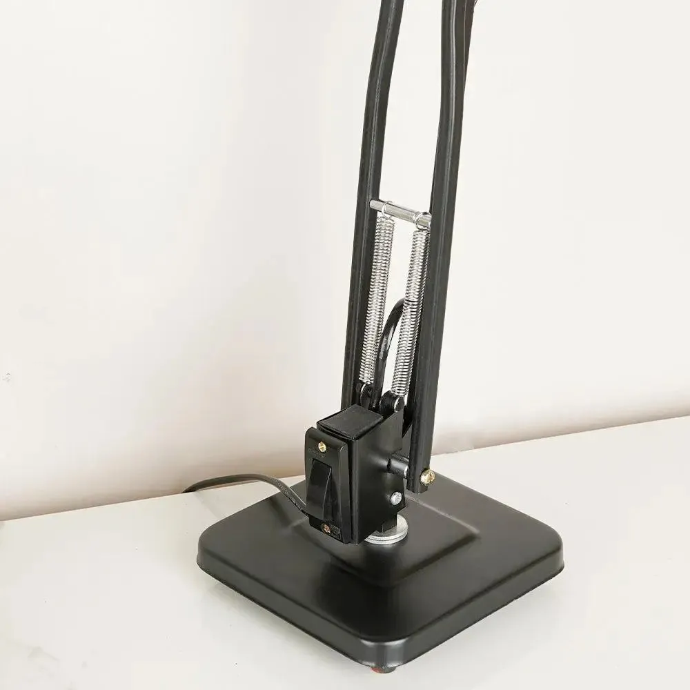 Foldable Black-coloured Study Lamp with Sturdy Round Base