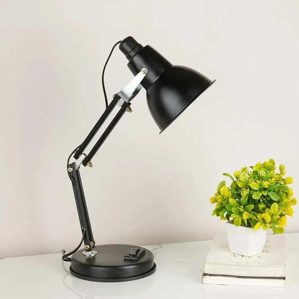 Foldable & Portable Black Study Lamp with Sturdy Round Base